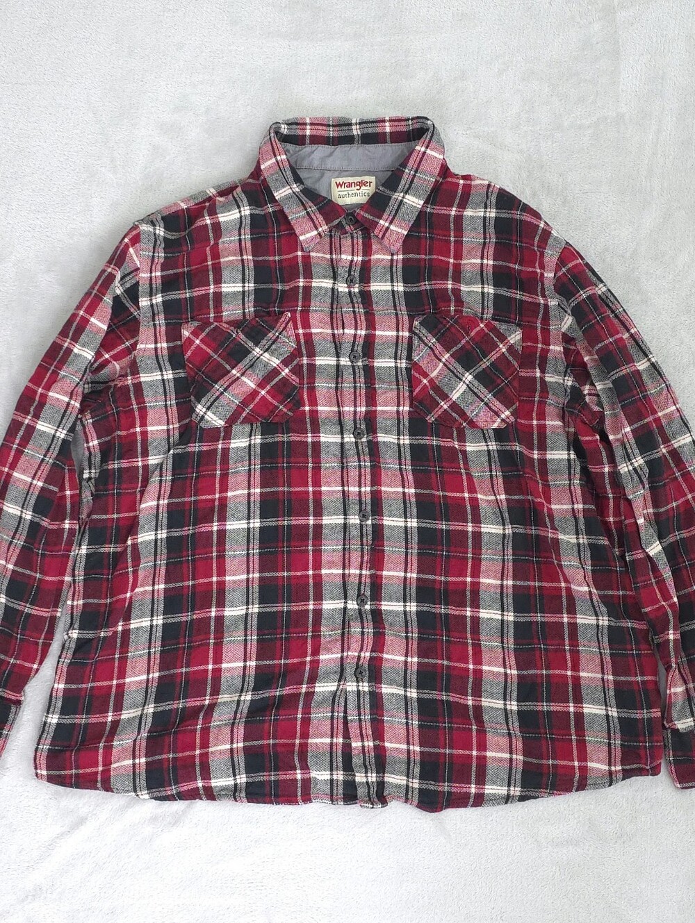 Wrangler Plaid Flannel Button Up Long Sleeve Top Mens 2XL